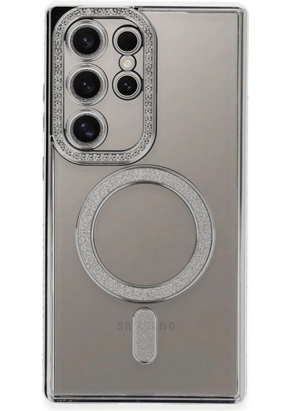 Buğz Newface Samsung Galaxy S24 Ultra Kılıf Joke Simli Magneticsafe Kılıf - Gümüş fiyatları