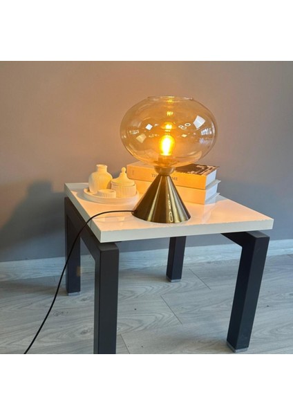 Solvia Cam Bal Rengi Masa Lambası Dekoratif Masaüstü Aydınlatma Hol Abajur Yatak Odası Başucu Lamba fırsatları