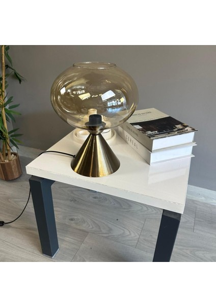 Solvia Cam Bal Rengi Masa Lambası Dekoratif Masaüstü Aydınlatma Hol Abajur Yatak Odası Başucu Lamba indirimleri