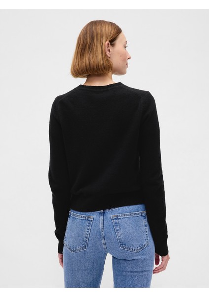 Kadın Siyah Cashsoft Bisiklet Yaka Kazak fırsatları