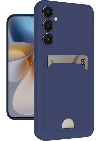 Buğz Samsung Galaxy S24 Fe Kılıf Kelvin Kartvizitli Silikon - Lacivert