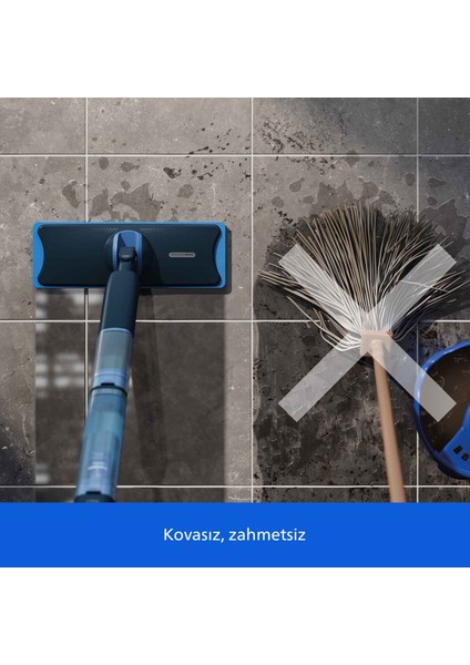 5000 Serisi OneUp Elektrikli Mop, Bakterilere karşı %99,9 etkili, 360° başlık ile zahmetsiz kullanım, (XV5113/01)