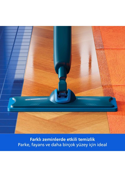 5000 Serisi OneUp Elektrikli Mop, Bakterilere karşı %99,9 etkili, 360° başlık ile zahmetsiz kullanım, (XV5113/01)