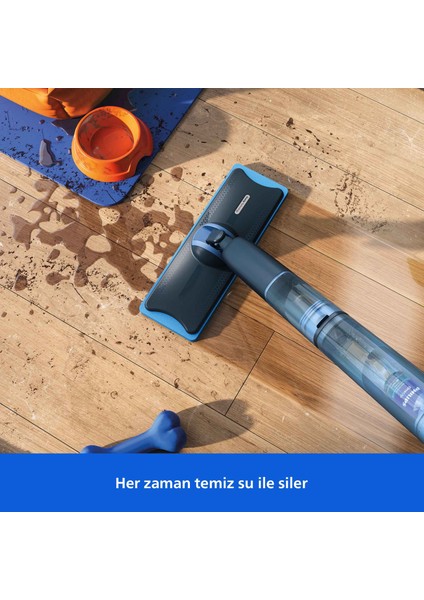 5000 Serisi OneUp Elektrikli Mop, Bakterilere karşı %99,9 etkili, 360° başlık ile zahmetsiz kullanım, (XV5113/01)