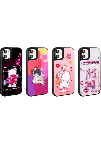 Apple iPhone 11 Kılıf Parlayan Kabartmalı Ikonik Figürlü Inc Amas Silikon Kapak-Beyaz fiyatları