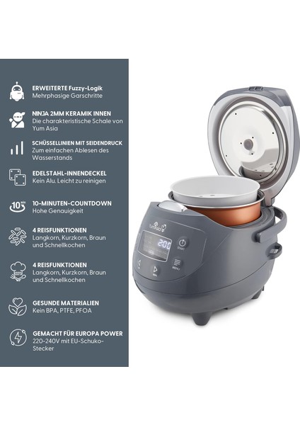 Panda Akıllı Pirinç Pişirici – Ninja Ceramic, Fuzzy Logic Aı - 7 Fonksiyonlu Çoklu Pişirme