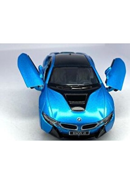 BMW I8 Çek Bırak Oyuncak Araba Mavi 1:36 Ölçek 13 cm Erkek Çocuklar İçin modelleri