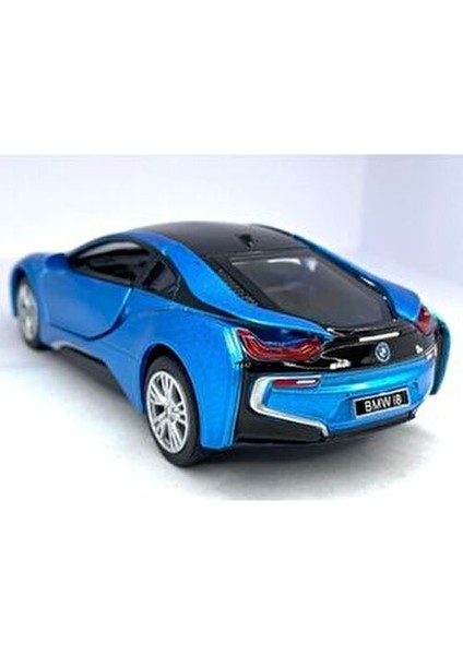 BMW I8 Çek Bırak Oyuncak Araba Mavi 1:36 Ölçek 13 cm Erkek Çocuklar İçin fırsatları