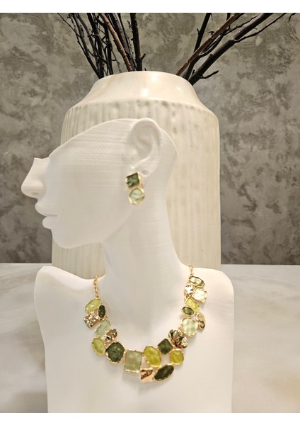 Altın Kaplama Şık Geometrik Takı Seti