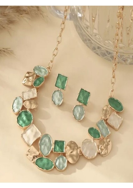 Altın Kaplama Şık Geometrik Takı Seti fiyatları