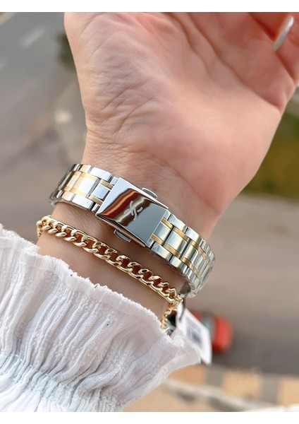 Çelik Kordon 30 mt Suya Dayanıklı Kadın Kol Saati+Bileklik BF.GF.14271.4 modelleri