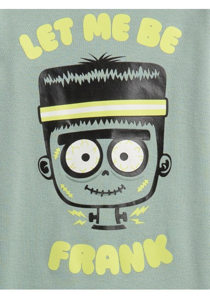 Bebek Yeşil Frankenstein Grafik Baskılı Pijama Takımı fiyatları