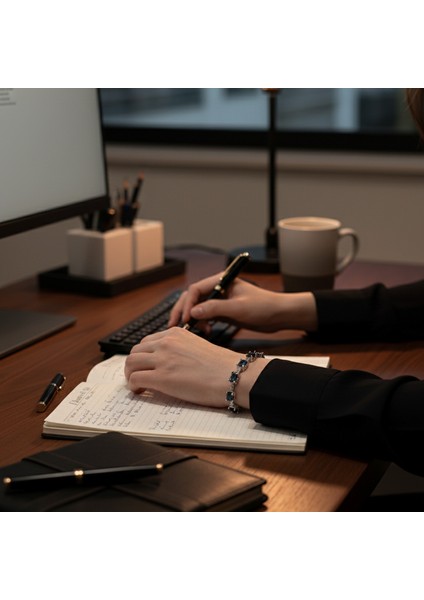 Gümüş Yeşil Zirkon Taşlı 925 Ayar Kadın Bileklik - Doğum Günü, Sevgililer Günü, Anneler Günü, Yıldönümü Hediyesi - 19.5 cm fırsatları