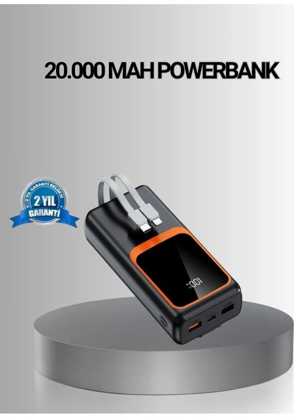 Powerbank 20000 Mah Yüksek Kapasiteli ve 22.5W Hızlı Şarj Destekli