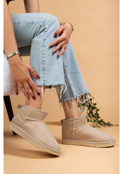 Kadın Kışlık Bot Süet Içi Yünlü Kürklü Ince Tabanlı Bilek Boy Kısa Mini Ug Bot fiyatları