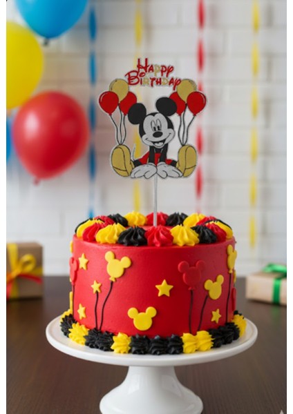 Mouse Balonlu Pasta Süsü