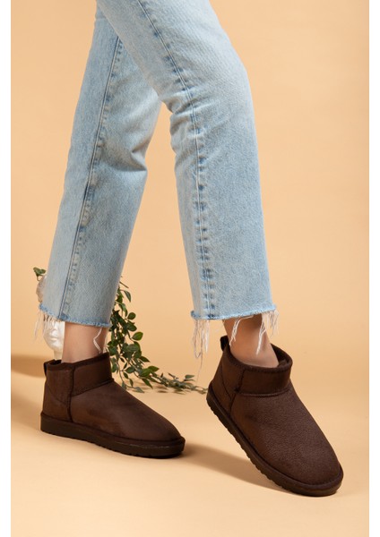 Kadın Kışlık Bot Süet Içi Yünlü Kürklü Ince Tabanlı Bilek Boy Kısa Mini Ug Bot fırsatları