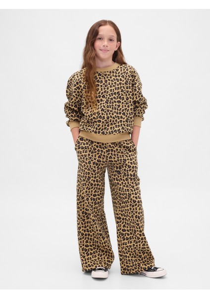 Kız Çocuk Kahverengi Vintage Soft Baggy Eşofman Altı