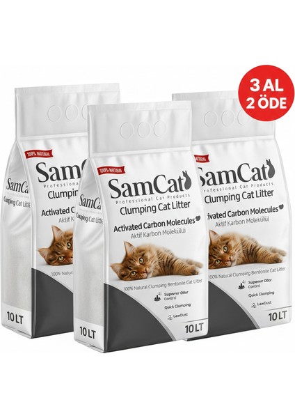 Aktif Karbonlu Topaklaşan Kedi Kumu 10Lt (3 al 2 öde kampanyasından faydalanmak için sepete 3 adet eklemelisiniz)