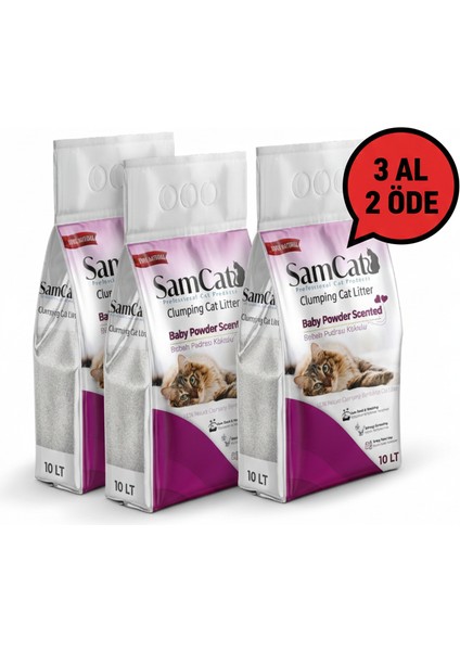 Bebek Pudrası Kokulu Kedi Kumu 10Lt (3 al 2 öde kampanyasından faydalanmak için sepete 3 adet eklemelisiniz)