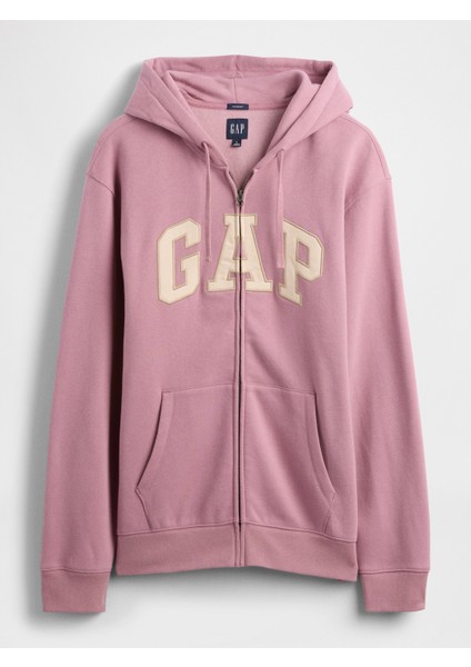 Erkek Açık Pembe Vintagesoft Arch Gap Logo Fermuarlı Sweatshirt fiyatları