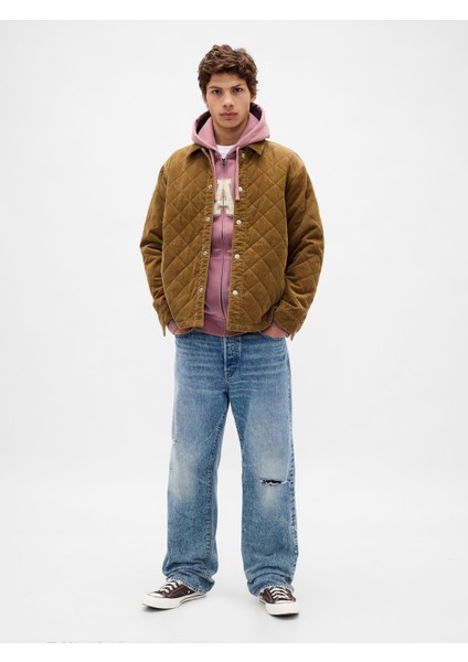 Erkek Açık Pembe Vintagesoft Arch Gap Logo Fermuarlı Sweatshirt indirimleri