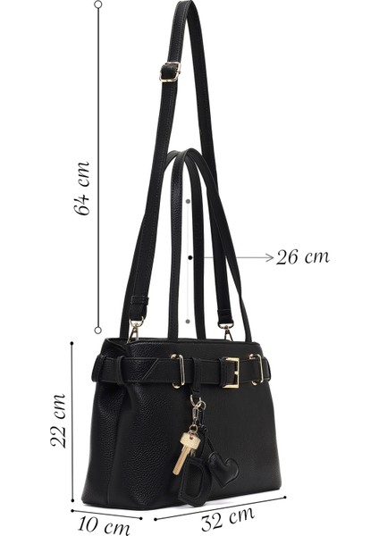 Kadın Siyah Uzun Askılı Aksesuarlı Omuz Çantası 25ABD2817FT fiyatları