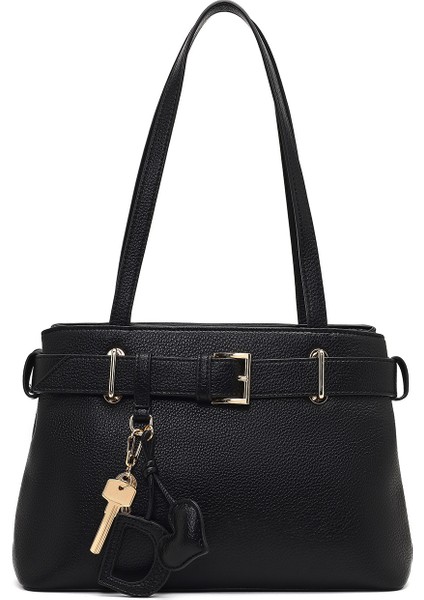 Kadın Siyah Uzun Askılı Aksesuarlı Omuz Çantası 25ABD2817FT fırsatları