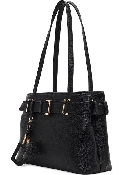 Kadın Siyah Uzun Askılı Aksesuarlı Omuz Çantası 25ABD2817FT indirimleri