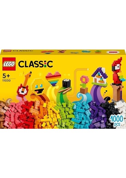 Bir Sürü Yapım Parçası 11030-5 Yaş ve Üzeri Çocuklar Için Çiçek, Model ve Emojiler Gibi Bir Çok Model Inşa Edebileceğiniz Renkli, Yaratıcı Oyuncak Yapım Seti (1000 Parça) modelleri