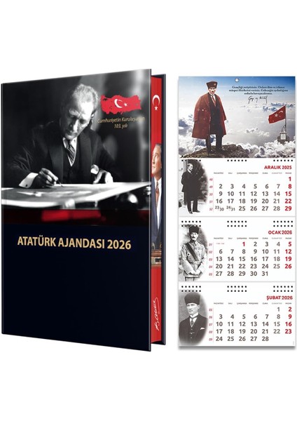 2026 Atatürk Ciltli Ajanda ve Atatürk Gemici Takvim - Sakarya modelleri