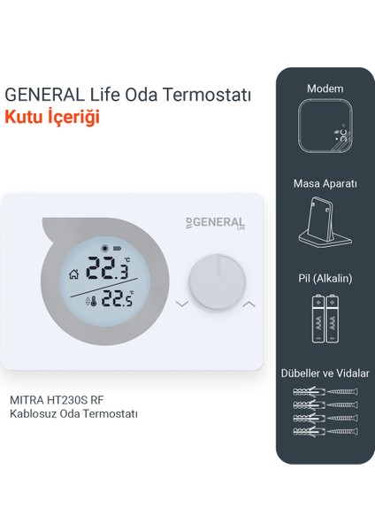 Life Mitra HT230S Rf Kablosuz Oda Termostatı fiyatları