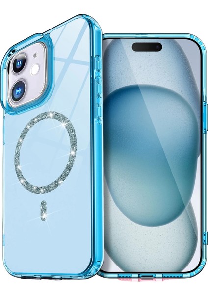 Buğz Apple Iphone 12 Live Diamond Magsafe Kapak - Mavi