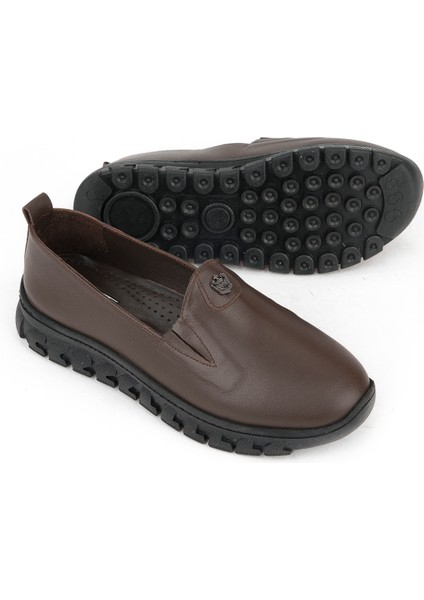 , Kadın Hakiki Deri Konfor Ayakkabı 153387Z02025 Kahve fırsatları