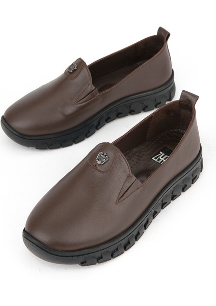 , Kadın Hakiki Deri Konfor Ayakkabı 153387Z02025 Kahve indirimleri