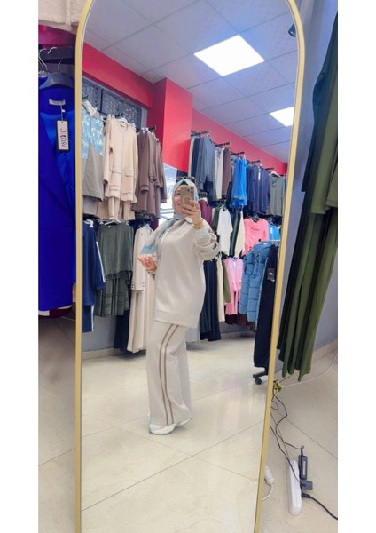 Yanları Çizgili Fermuarlı Ikili Takım indirimleri