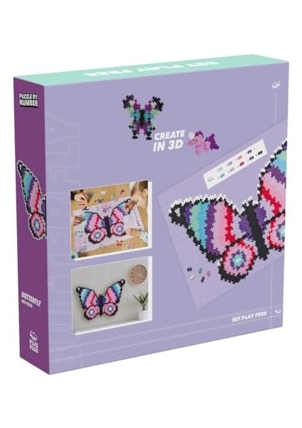 Plus Plus 9603915 Dahiyane Yapı Oyuncağı, Kelebek Yapboz, Yaratıcı Yapı Taşları, 800 Parça, Çok Renkli, Mini fiyatları
