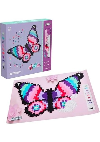 Plus Plus 9603915 Dahiyane Yapı Oyuncağı, Kelebek Yapboz, Yaratıcı Yapı Taşları, 800 Parça, Çok Renkli, Mini modelleri