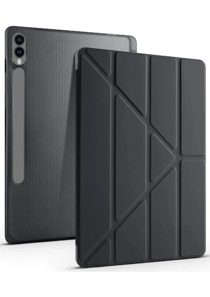 Buğz Newface Samsung Galaxy X610 Tab S9 Fe Plus 12.4 Kılıf Kalemlikli Mars Tablet Kılıfı - Siyah