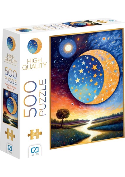 Ay ve Manzara 500 Parça 2,2mm Kalınlık 33X48CM Profesyonel Hobi Puzzle Yapboz Serisi