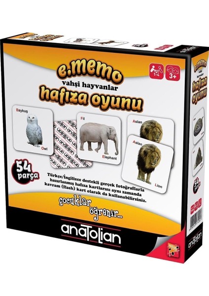 Eğitici Oyun - E.memo Vahşi Hayvanlar Hafıza Oyunu / 54 Parça, #7404 fiyatları