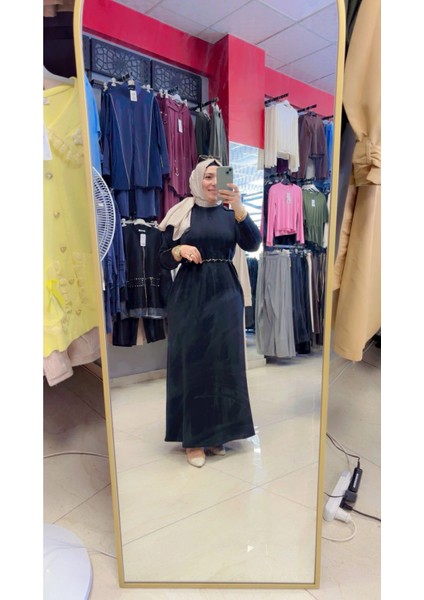 Omuz ve Kol Düğme Detaylı Boydan Elbise modelleri