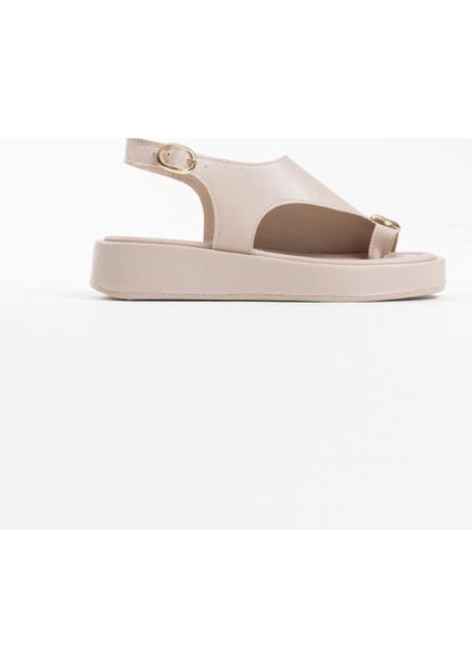 Milena Bej Cilt Toka Detaylı Sandalet