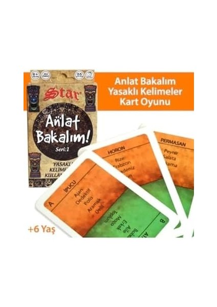 Star Tabu Kartları Anlat Bakalım Kelime Oyunu (Yaş 6+) Yasaklı Kelimeler Kart Oyunu Stoktan