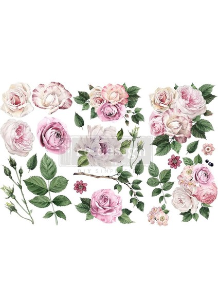 Dekor Transferleri-Narin Güller 15 cm x 30 cm Sevgililer Günü Hediyeleri, Paskalya Günü Süsleri, Çocuk Hediyeleri, Anne Sevgililer Günü Hediyesi modelleri