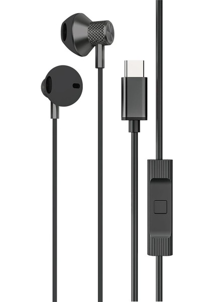 Buğz Newface LS-730 1.2m Iphone 15 Serisi Ile Uyumlu Type-C Kablolu Kulaklık - Siyah