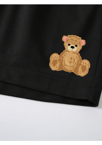 Teddy Baskılı Unisex Şort