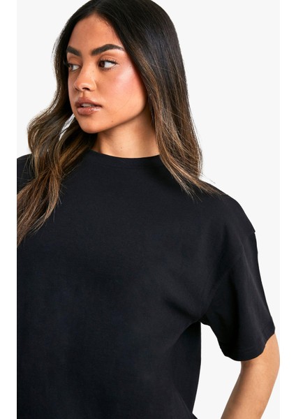 Oversize Unisex Siyah-Beyaz 2'li Düz T-Shirt modelleri