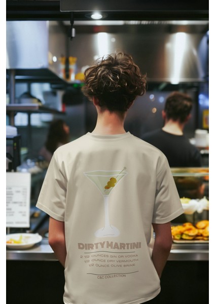 Erkek/kadın Oversize Dirty Martini Sırt Baskı Detaylı T-Shirt fiyatları