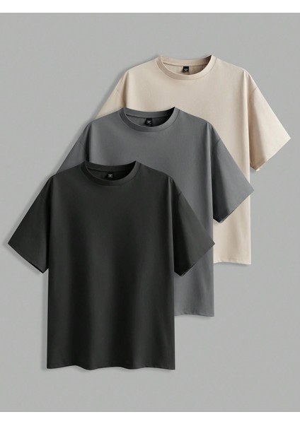 Kadın/erkek Unisex Oversize 3'lü T-Shirt